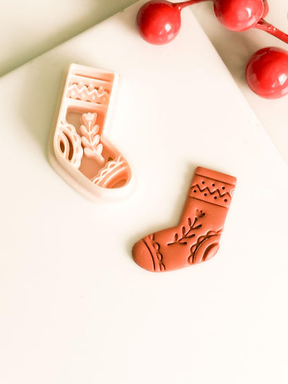 Nordic Christmas Stocking Polymer Clay Earring Cutter Holiday Ornament Jewelry Tool