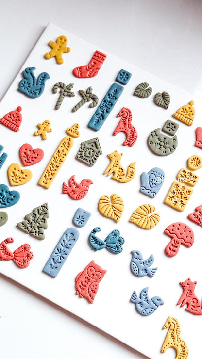 Nordic Dove Polymer Clay Earring Cutter Folk Art Christmas Bird Earring Tool