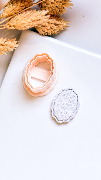 Scalloped Oval Polymer Clay Cutter Wavy Medallion Shape Tool for Earrings and Jewelry Making