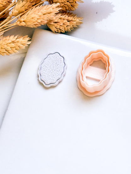 Scalloped Oval Polymer Clay Cutter Wavy Medallion Shape Tool for Earrings and Jewelry Making