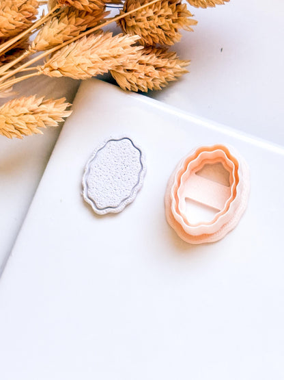 Scalloped Oval Polymer Clay Cutter Wavy Medallion Shape Tool for Earrings and Jewelry Making
