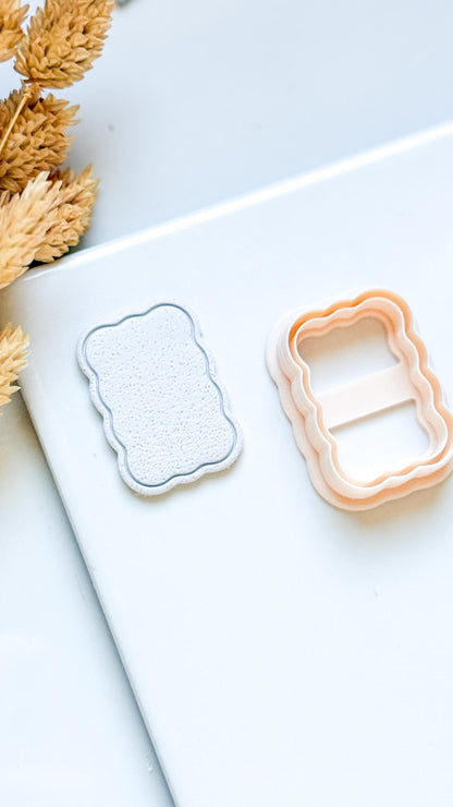 Scalloped Rectangle Polymer Clay Cutter Wavy Plaque Shape Tool for Earrings and Jewelry Making