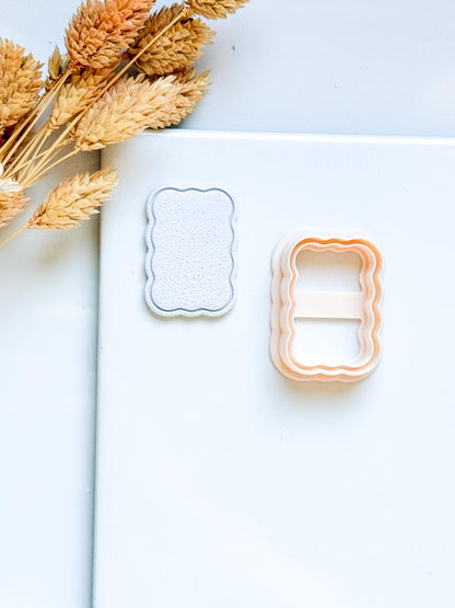 Scalloped Rectangle Polymer Clay Cutter Wavy Plaque Shape Tool for Earrings and Jewelry Making