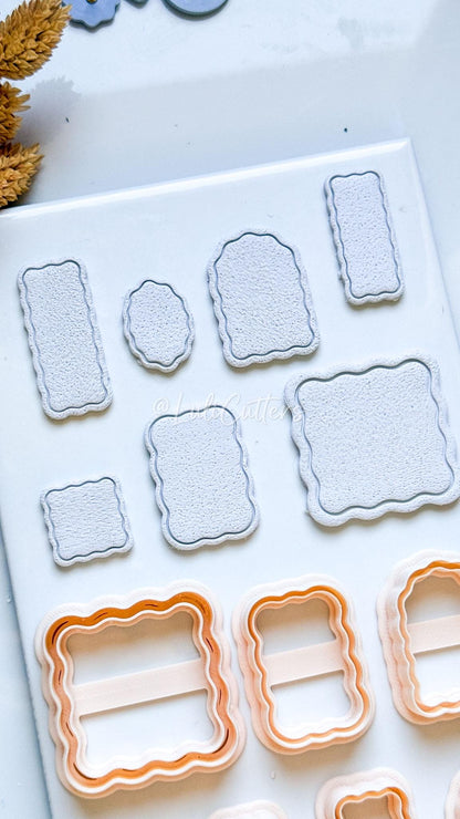 Scalloped Rectangle Polymer Clay Cutter Wavy Plaque Shape Tool for Earrings and Jewelry Making