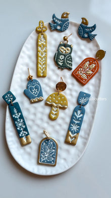 Nordic Floral Christmas Tree Polymer Clay Cutter for Earrings and Ornaments