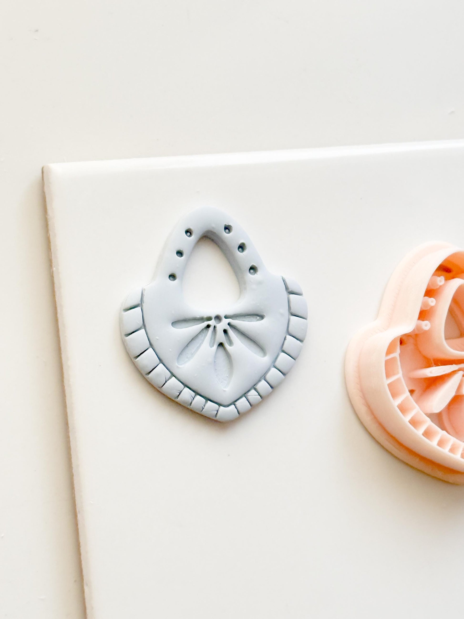 Boho Teardrop Polymer Clay Cutter Embossed Geometric Earring Shape