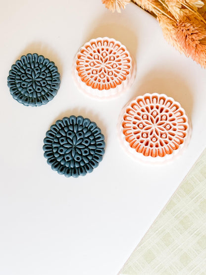 Mandala Floral Polymer Clay Cutter Earrings, Jewelry and Ornaments