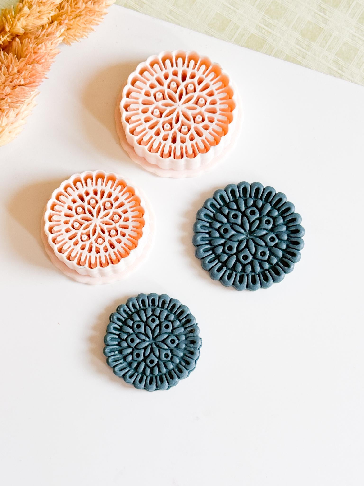 Mandala Floral Polymer Clay Cutter Earrings, Jewelry and Ornaments