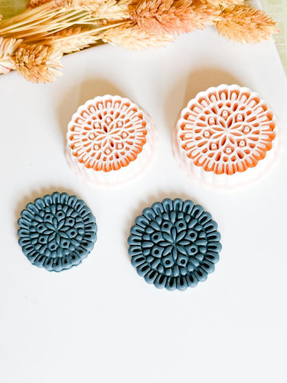 Mandala Floral Polymer Clay Cutter Earrings, Jewelry and Ornaments
