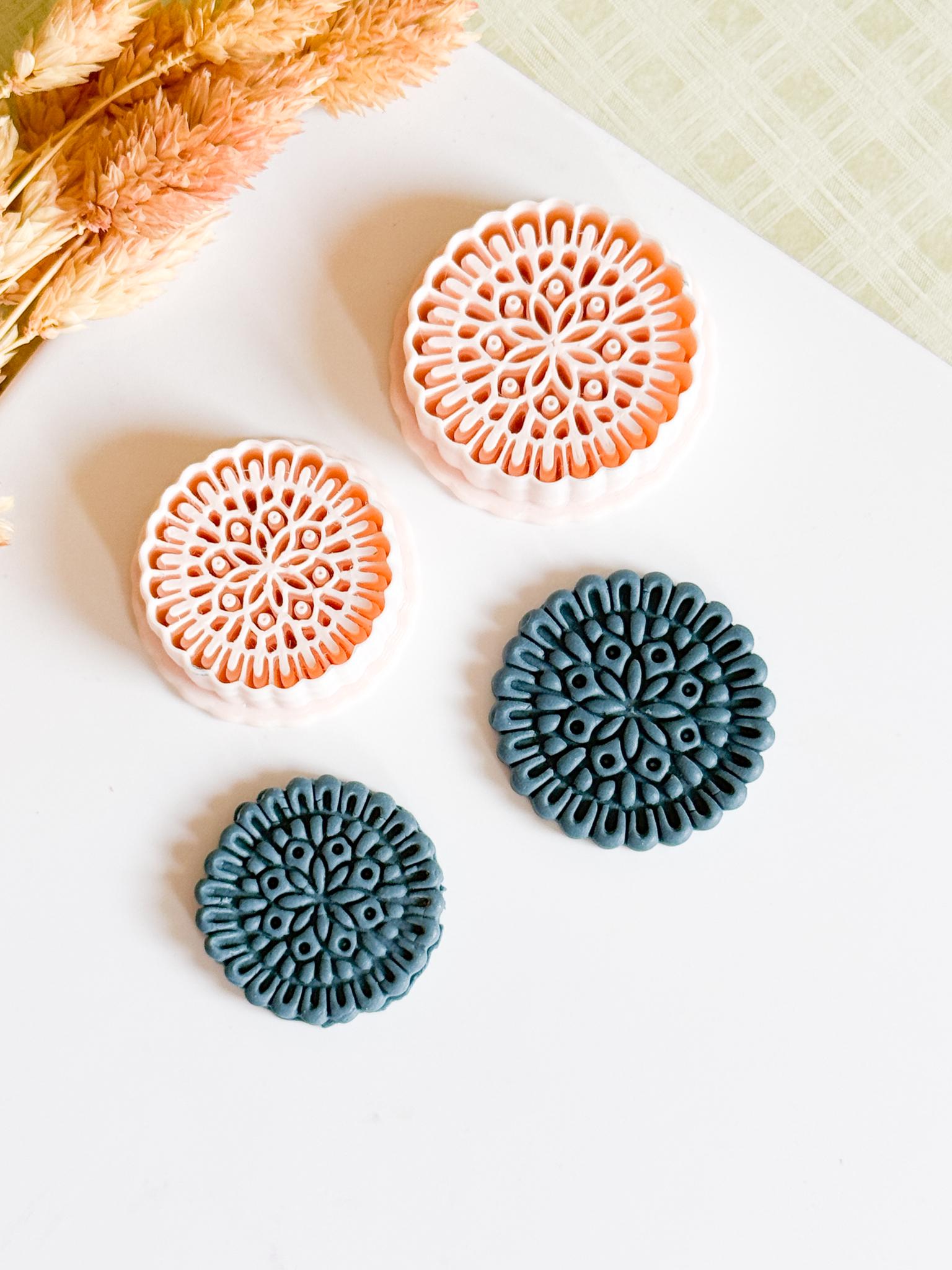 Mandala Floral Polymer Clay Cutter Earrings, Jewelry and Ornaments