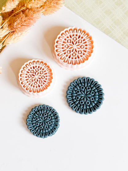 Mandala Floral Polymer Clay Cutter Earrings, Jewelry and Ornaments