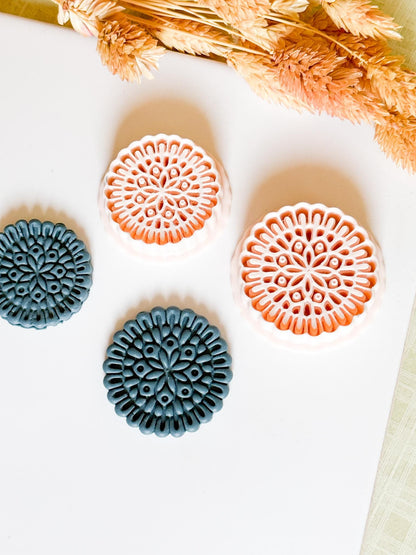Mandala Floral Polymer Clay Cutter Earrings, Jewelry and Ornaments