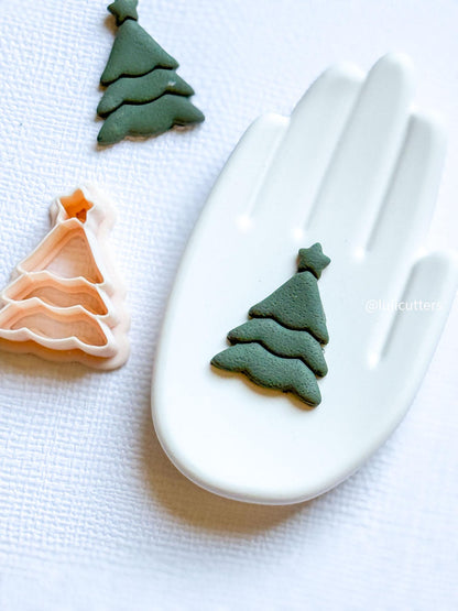 Christmas Tree Polymer Clay Cutter with Star Topper Holiday Jewelry and Crafts