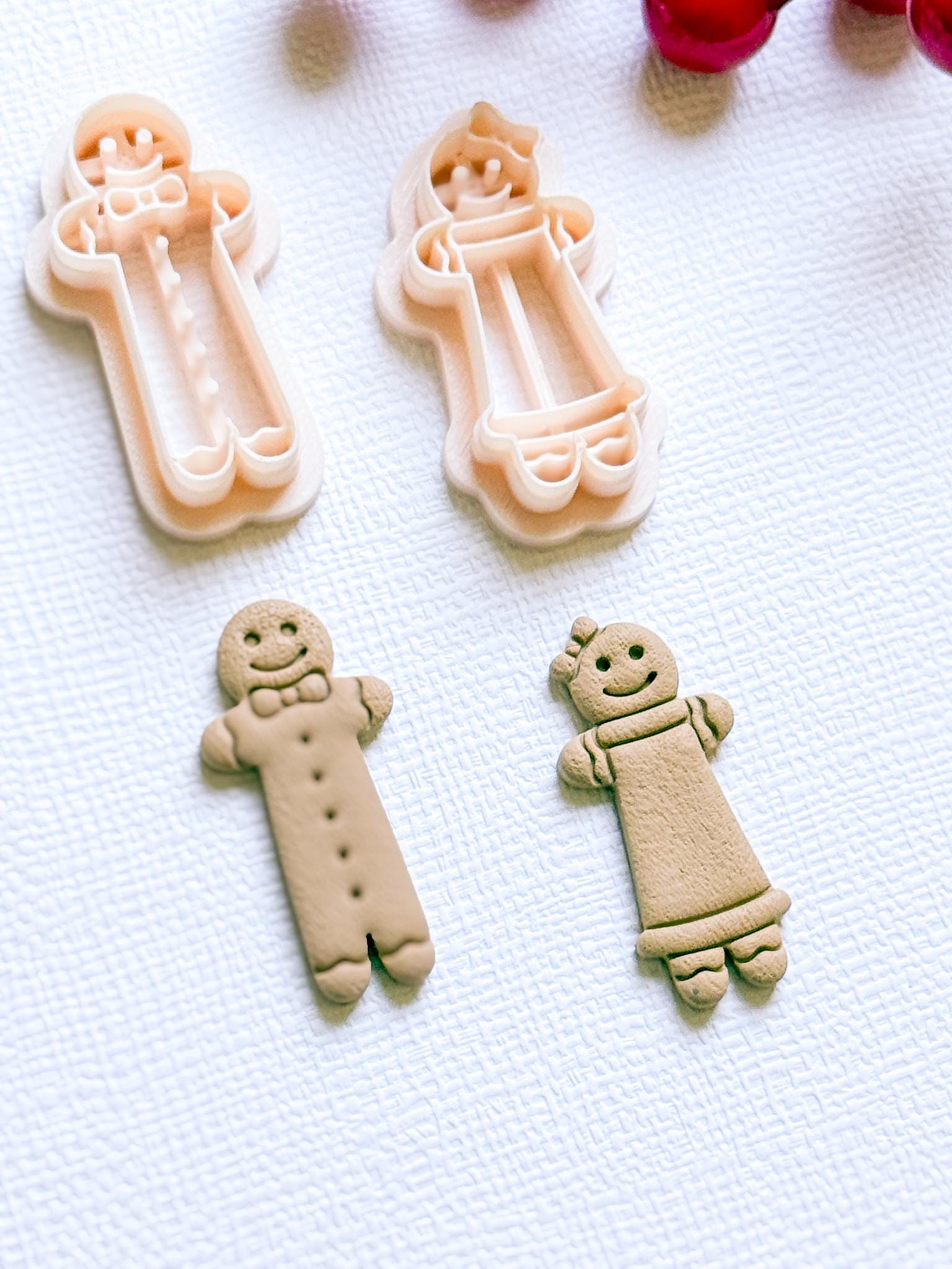 Gingerbread Boy and Girl Polymer Clay Cutters Christmas Earring Clay Tools