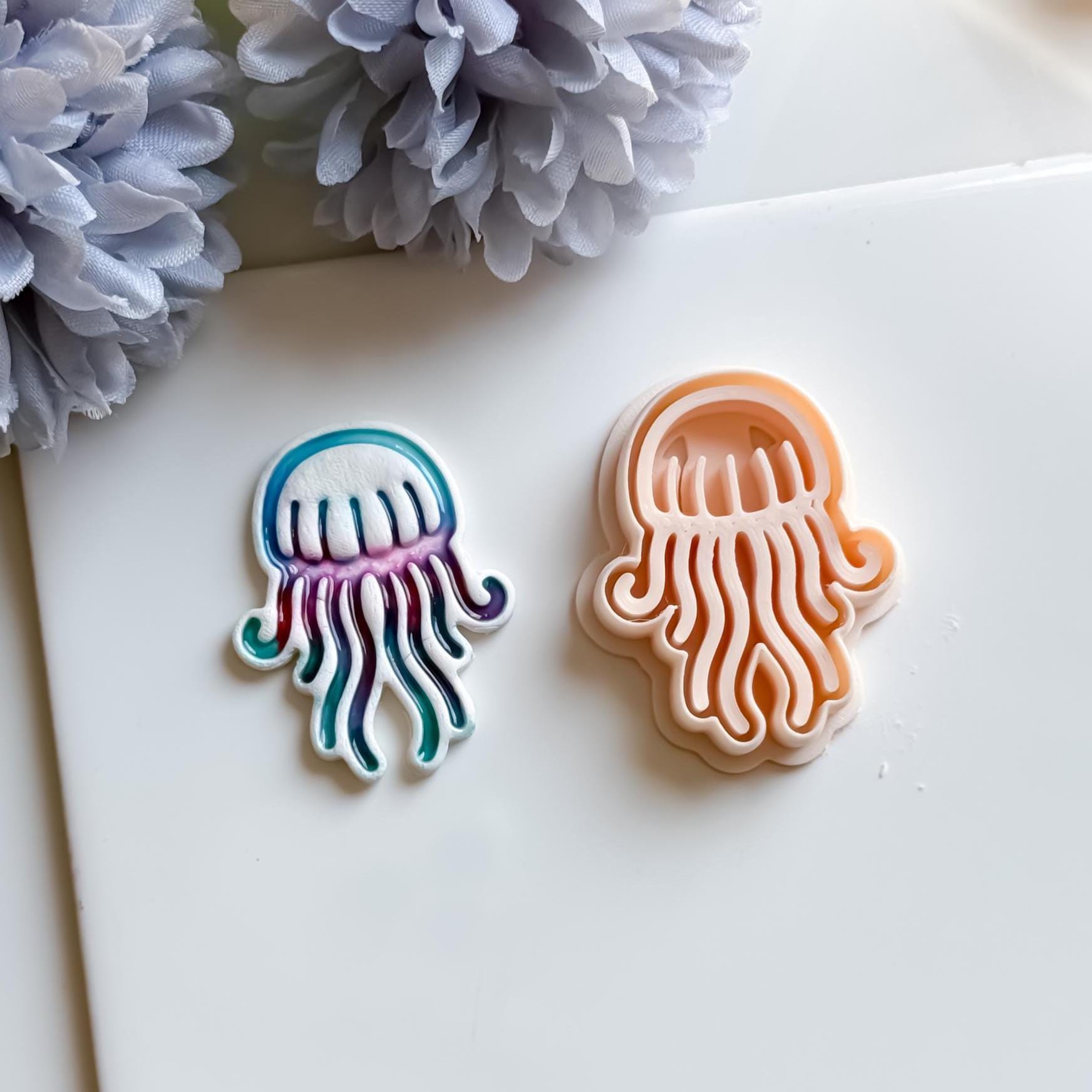 Jellyfish Polymer Clay Cutter: Ocean Earrings, Summer Sea Design (45mm