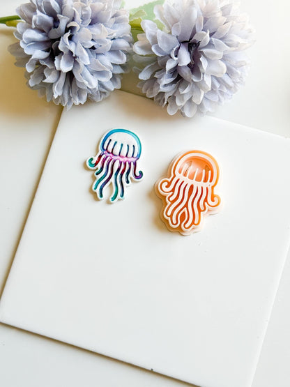 Jellyfish Polymer Clay Cutter: Ocean Earrings, Summer Sea Design (45mm