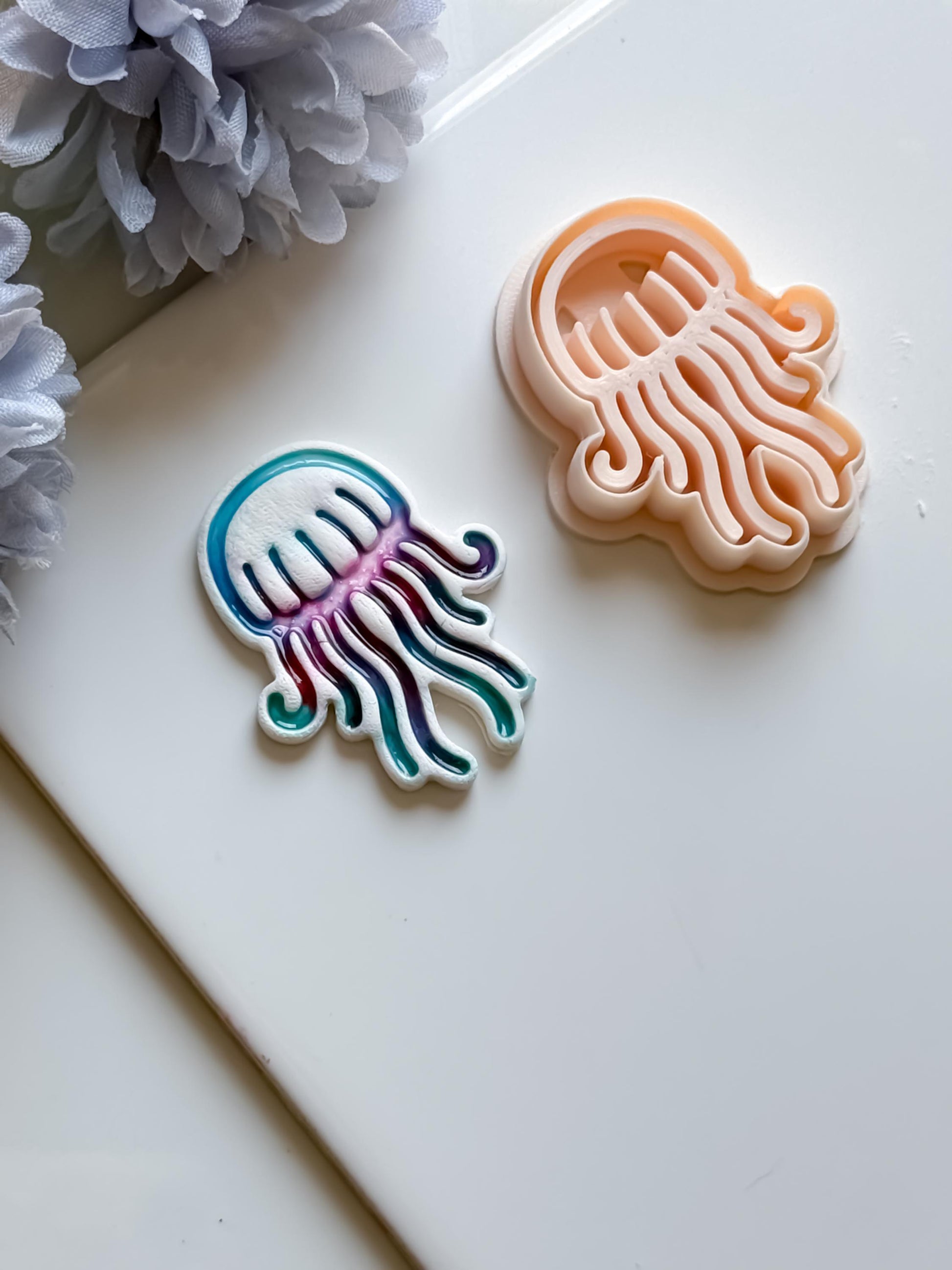 Jellyfish Polymer Clay Cutter: Ocean Earrings, Summer Sea Design (45mm