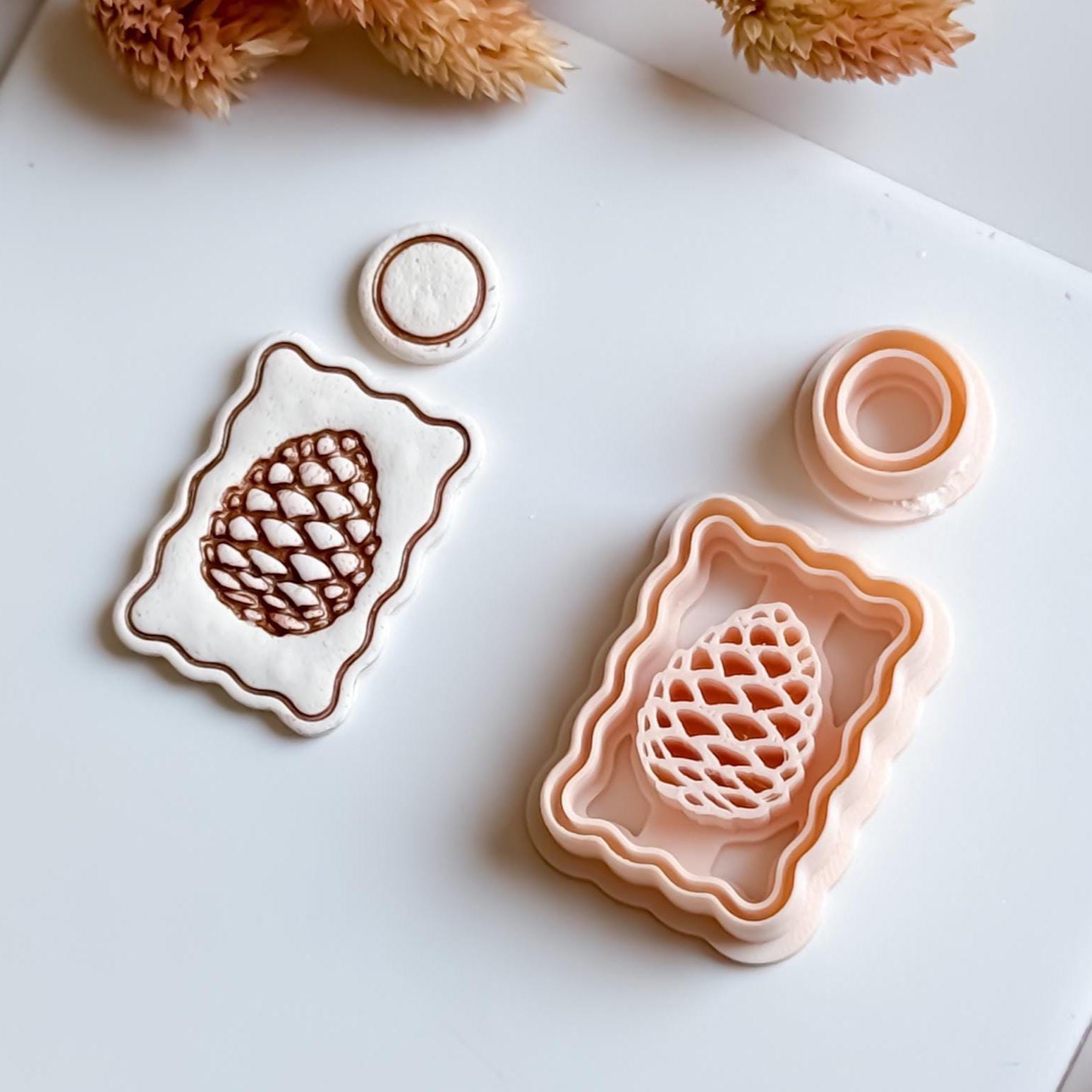 Pine Cone Clay Cutter Set: Woodland Earrings, Rustic Fall Jewelry