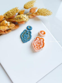 Floral Ghost Clay Cutter Set: Halloween Jewelry Mold with Topper