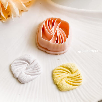 Knot Swirl Clay Cutter: Abstract Textured Earring Tool