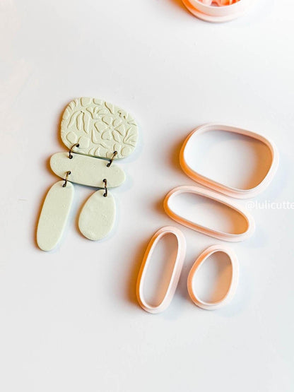 Modular Clay Cutter Set: Organic Linked Earring Shapes