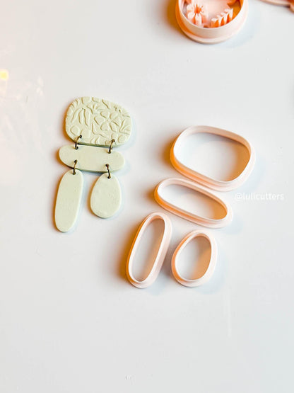 Modular Clay Cutter Set: Organic Linked Earring Shapes