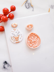 Winter Fairy Reindeer Ornament Polymer Clay Cutter Set Holiday Jewelry & Decor