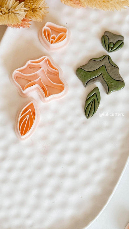 Layered Leaf Clay Cutters: Botanical Boho Earring Jewelry Making