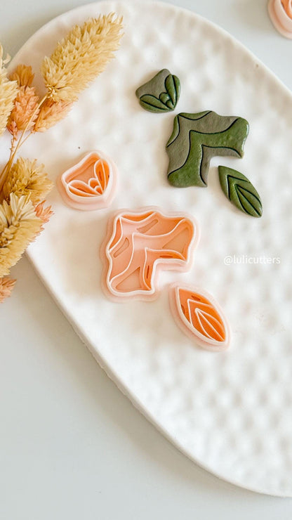 Layered Leaf Clay Cutters: Botanical Boho Earring Jewelry Making