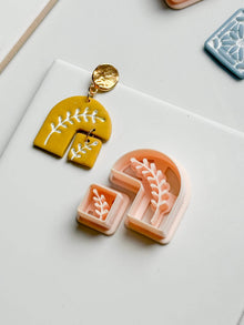 Botanical Arch and Square Clay Cutter Set with Leaf Imprint - Majolica Collection