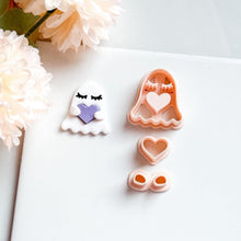 Ghost with Heart Cutter Set, Kawaii Halloween Clay Mold