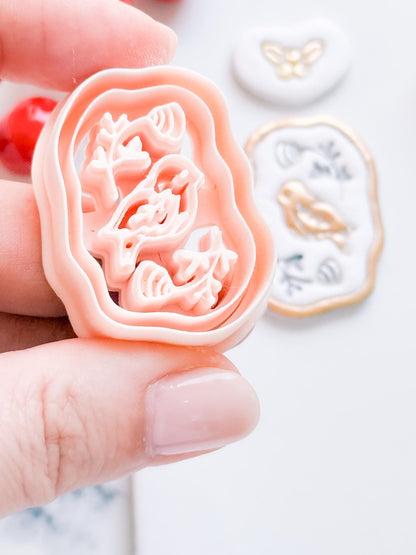 Winter Fairy Bird & Holly Polymer Clay Cutter Set Holiday Earrings, Jewelry
