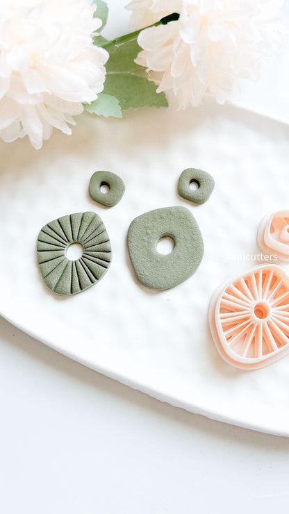 Organic Clay Earring Cutter Set: Plain & Lined DIY Jewelry Making