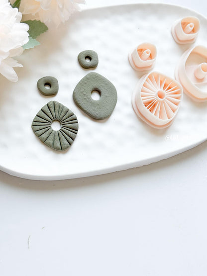Organic Clay Earring Cutter Set: Plain & Lined DIY Jewelry Making