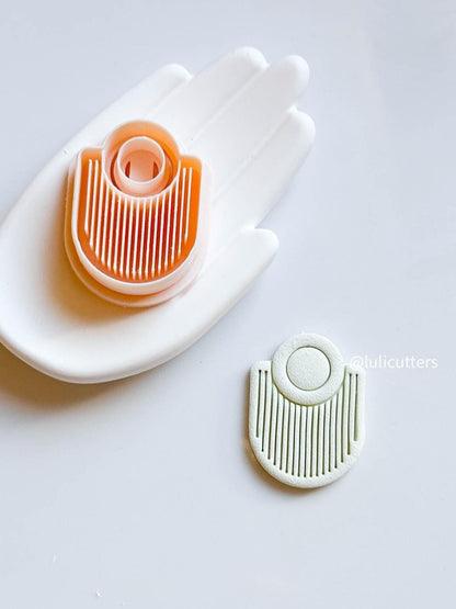 Ribbed Arch Clay Earring Cutter 35mm with or without Hole Option