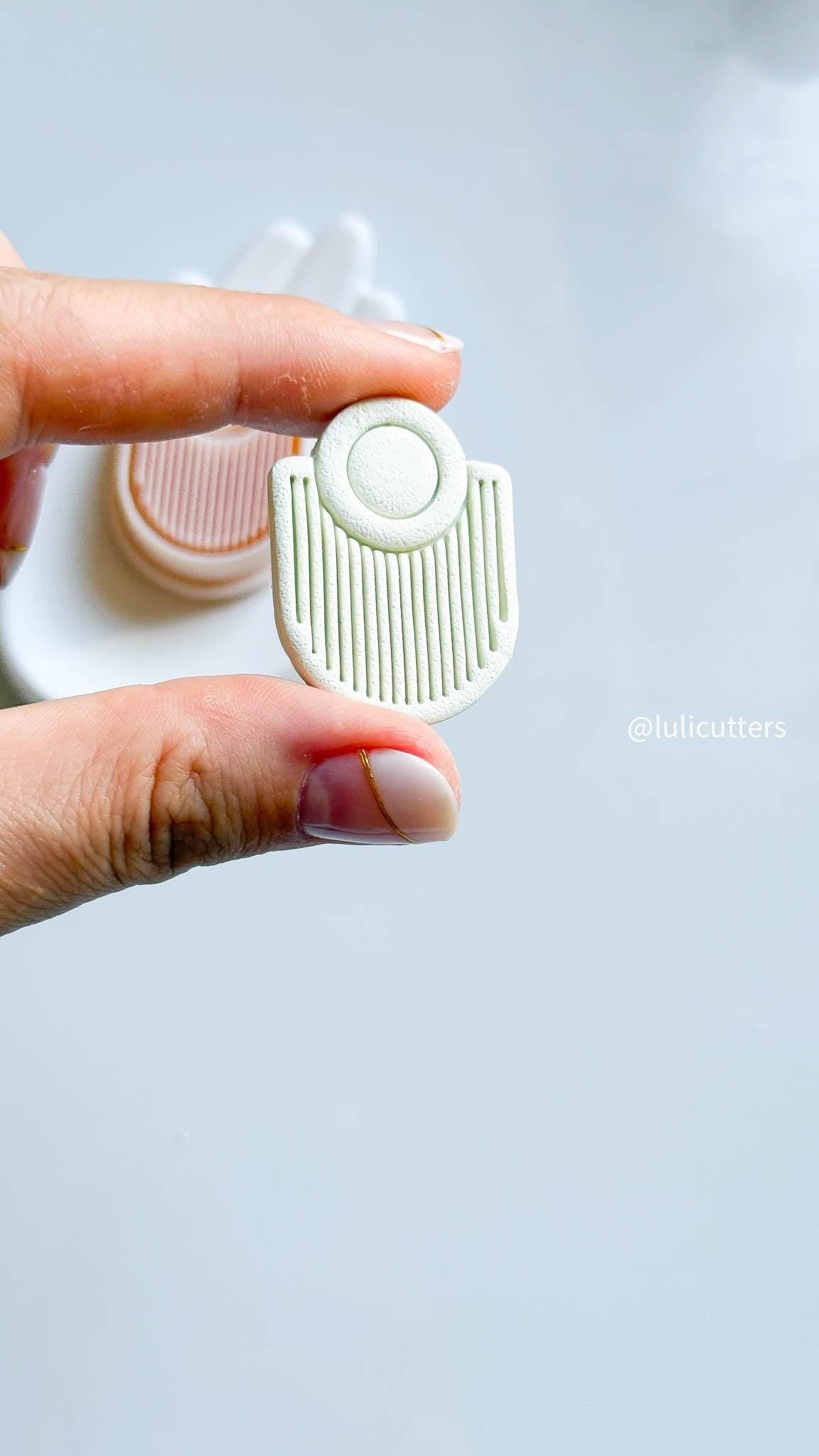 Ribbed Arch Clay Earring Cutter 35mm with or without Hole Option
