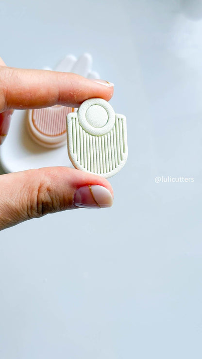 Ribbed Arch Clay Earring Cutter 35mm with or without Hole Option