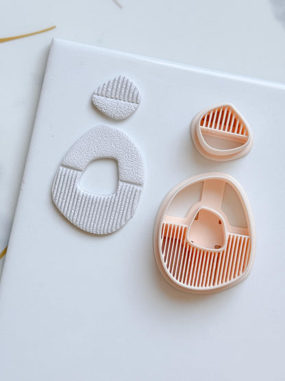 Modern Abstract Polymer Clay Cutter Set Textured Geometric Earring Shapes