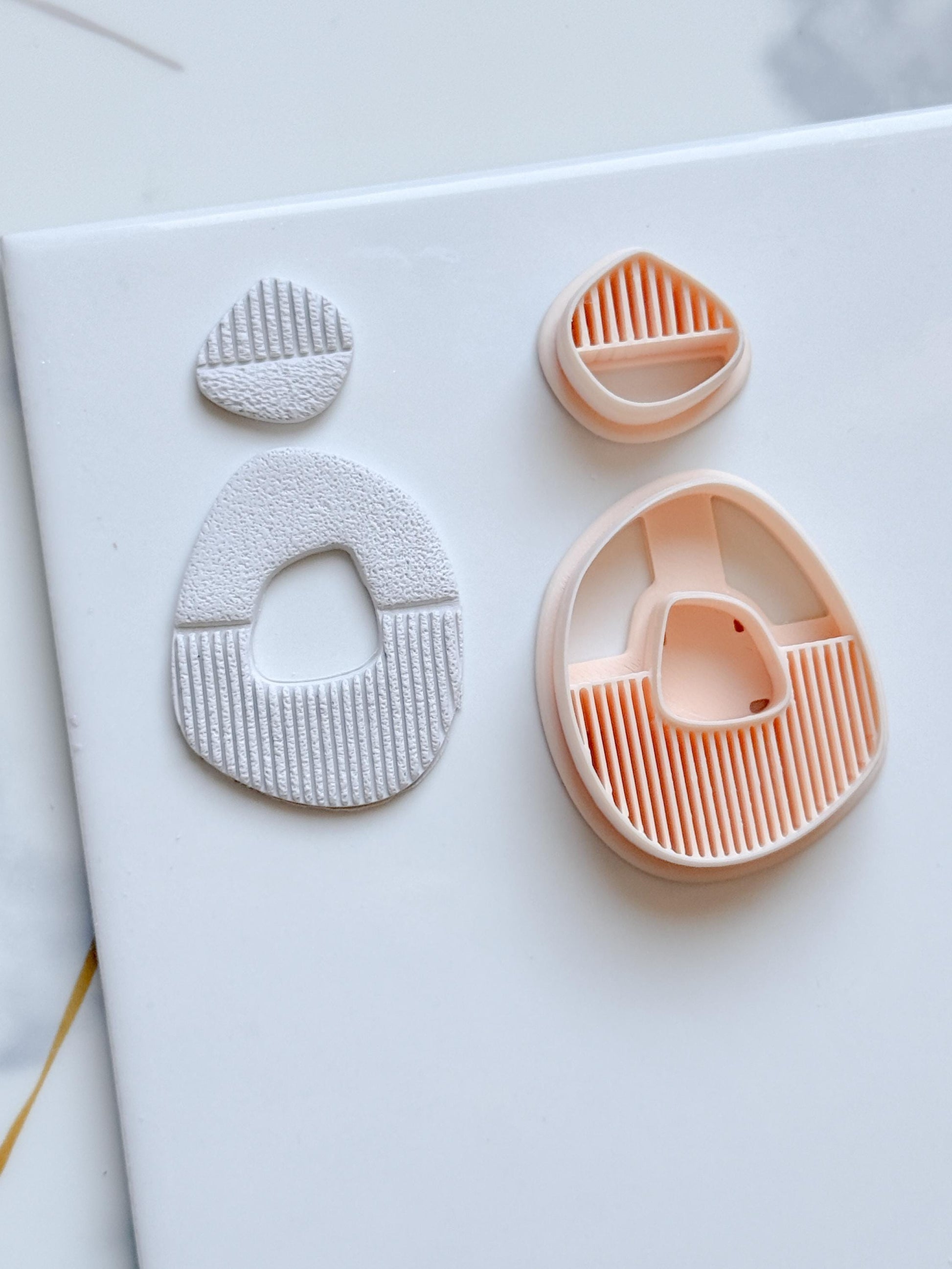 Modern Abstract Polymer Clay Cutter Set Textured Geometric Earring Shapes