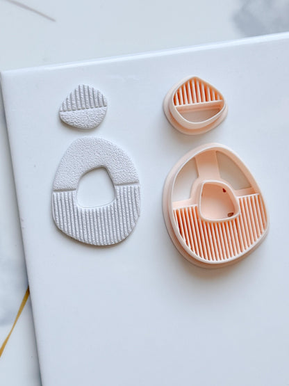 Modern Abstract Polymer Clay Cutter Set Textured Geometric Earring Shapes