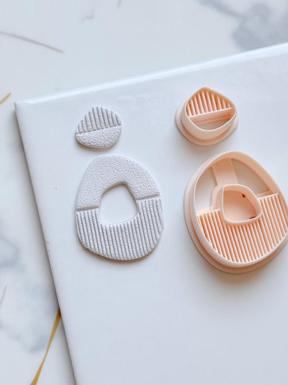 Modern Abstract Polymer Clay Cutter Set Textured Geometric Earring Shapes