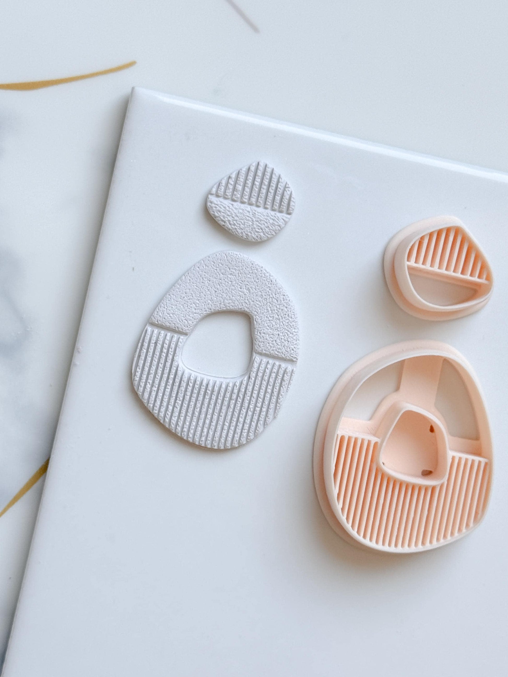 Modern Abstract Polymer Clay Cutter Set Textured Geometric Earring Shapes