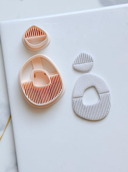 Modern Abstract Polymer Clay Cutter Set Textured Geometric Earring Shapes
