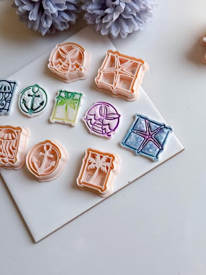 Tiki Summer Polymer Clay Cutters: Ocean Theme Mold Set