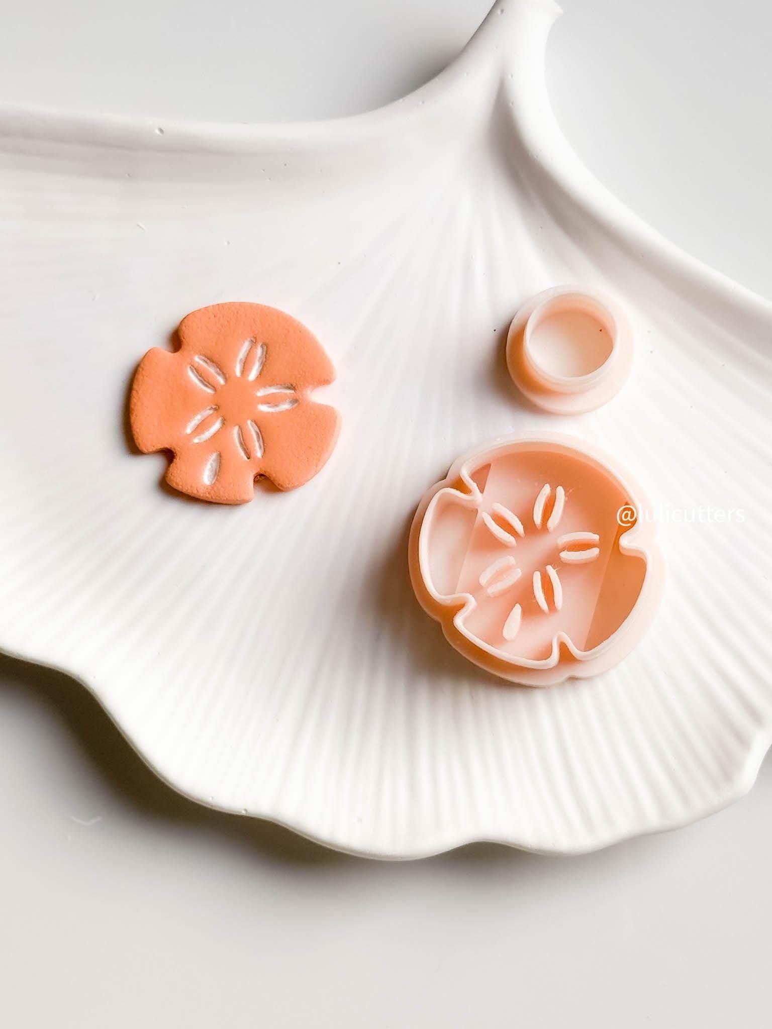 Sand Dollar Clay Earring Cutter Set Includes Base Shape + Circle Topper
