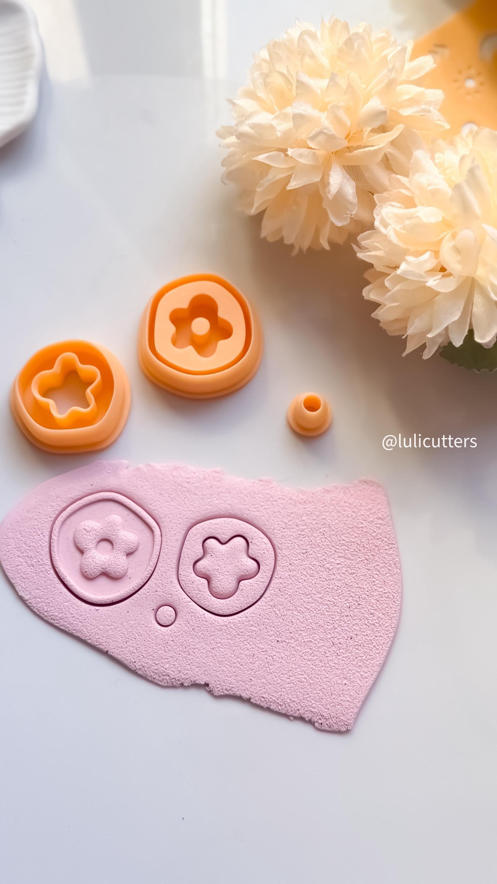 Organic Flower Stamp Earrings | Polymer Clay Jewelry Tool | Boho Floral Pattern