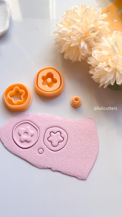 Organic Flower Stamp Earrings | Polymer Clay Jewelry Tool | Boho Floral Pattern
