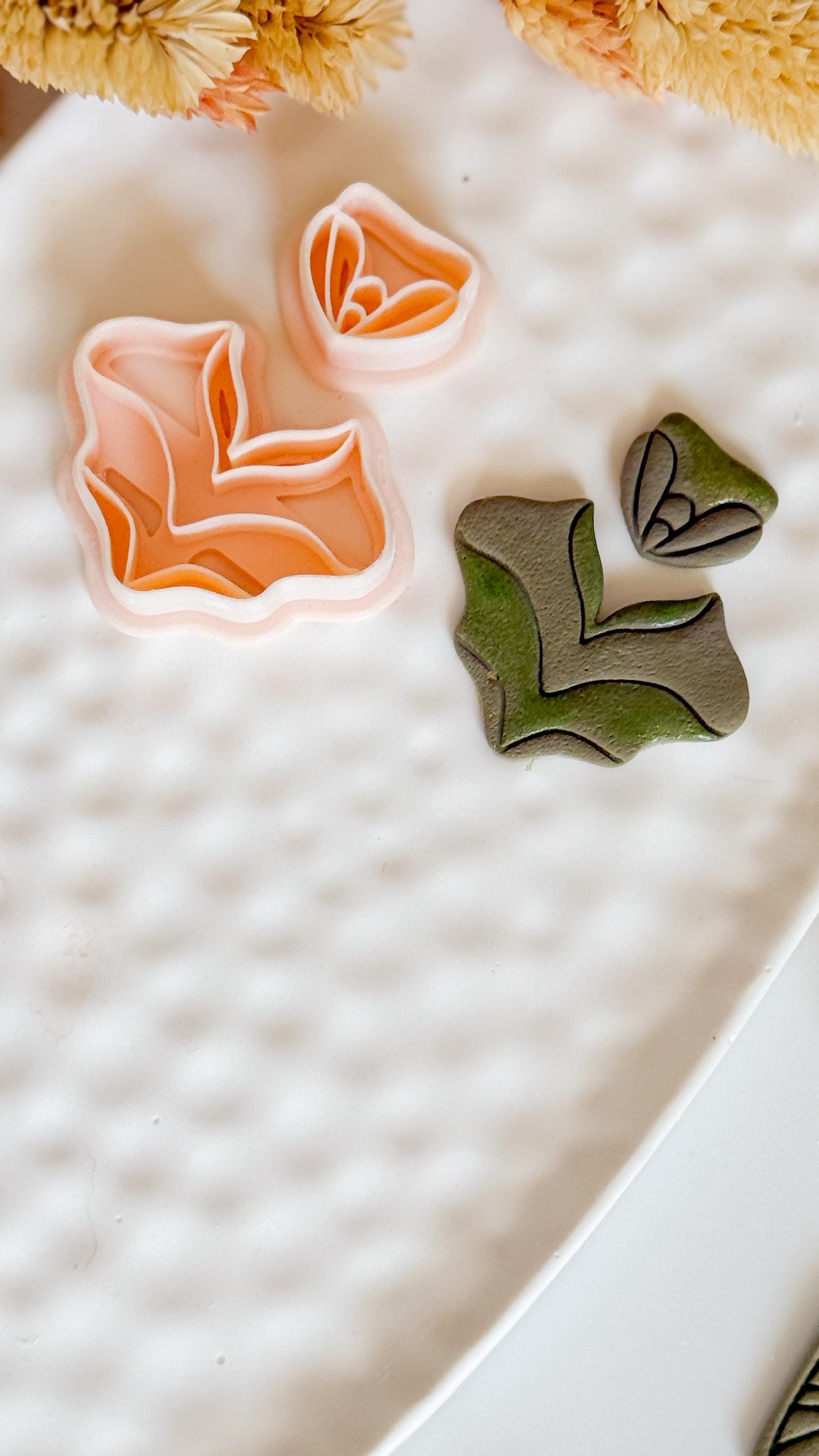 Floral Fan Clay Cutters: Polymer Clay Earring & Jewelry Making Tools
