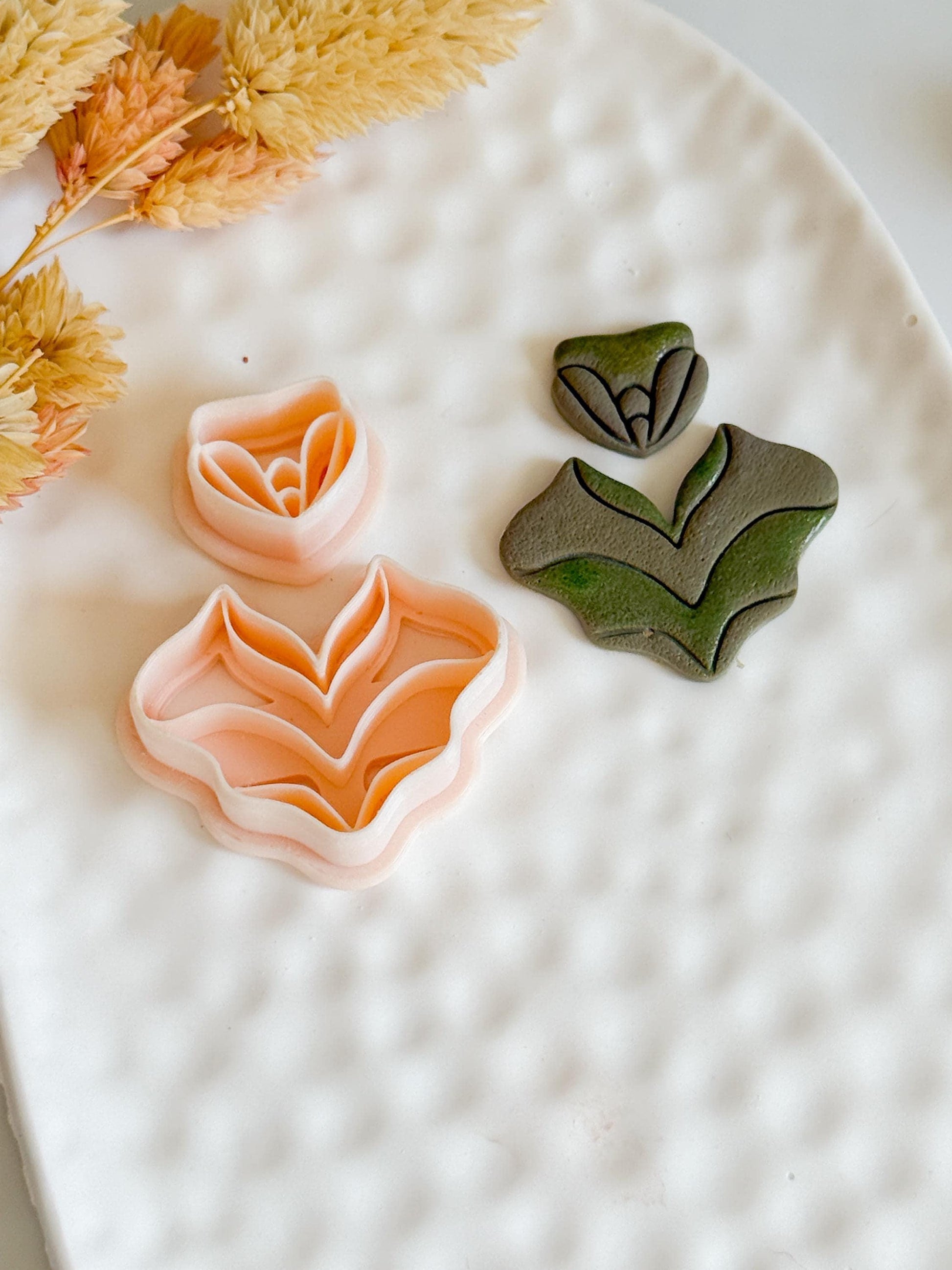 Floral Fan Clay Cutters: Polymer Clay Earring & Jewelry Making Tools