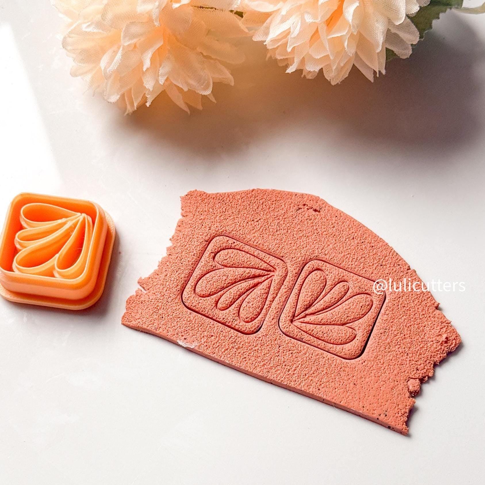 Square Floral Polymer Clay Earring Cutter Geometric Petal Drop Cutter for DIY Jewelry